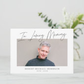 メモリモダンフォトカードを愛するシックなミニマリスト 招待状 (スタンド正面)