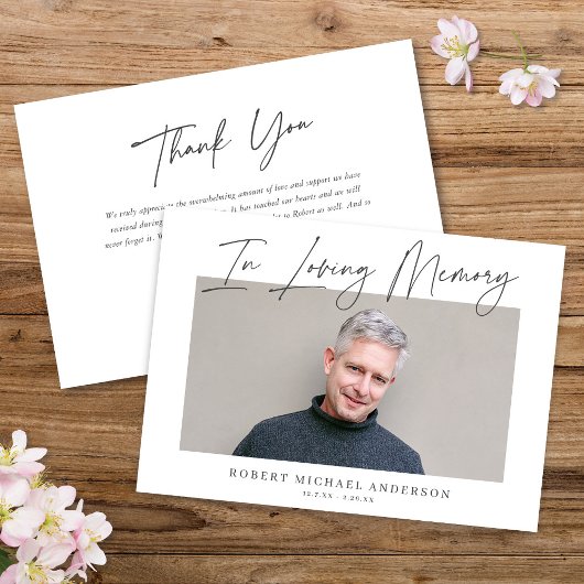 メモリモダンフォトカードを愛するシックなミニマリスト 招待状