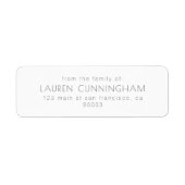 メモリモダンミニマルシンプルー差出人住所 ラベル (正面)