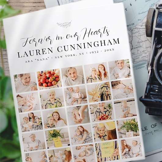 メモリモダンーシンプルミニマル25フォトコラージュ サンキューカード