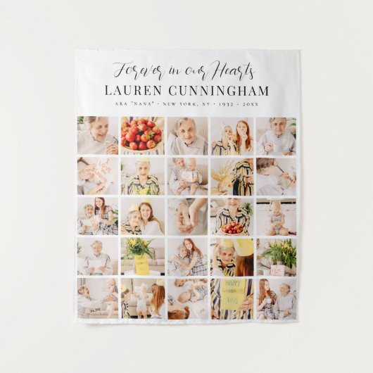 メモリモダンーシンプルミニマル25フォトコラージュ タペストリー (正面)