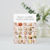 メモリモダンーシンプルミニマル25フォトコラージュ ポストカード (スタンド正面)