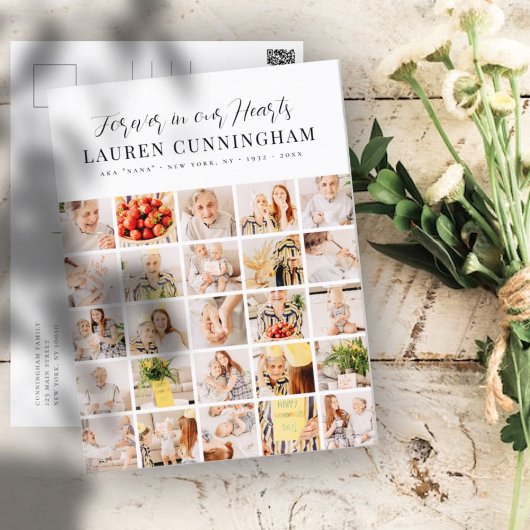 メモリモダンーシンプルミニマル25フォトコラージュ ポストカード