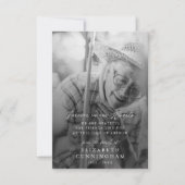 メモリモダンーシンプルルハート写真 サンキューカード (正面)