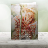 メモリモダンーシンプルルハート写真 サンキューカード