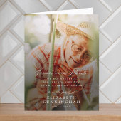 メモリモダンーシンプルルハート写真 サンキューカード