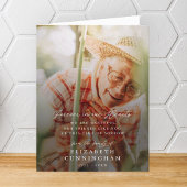 メモリモダンーシンプルルハート写真 サンキューカード