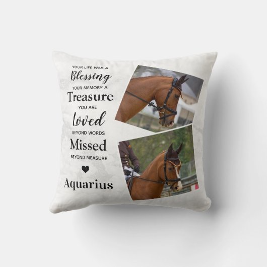 メモリモダンーパーソナライズされた2写真記憶 クッション (裏面)