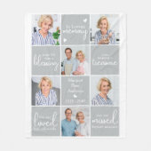 メモリモダンーパーソナライズされた6フォトコラージュ フリースブランケット (正面)