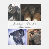 メモリモダンーペットフォトコラージホワイト フリースブランケット (正面)