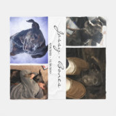 メモリモダンーペットフォトコラージホワイト フリースブランケット (正面(横))