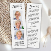 メモリモダンー3フォト祈りの言葉葬儀ブックマーク