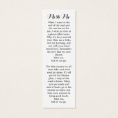 メモリモダンー3フォト祈りの言葉葬儀ブックマーク (裏面)