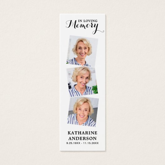 メモリモダンー3フォト祈りの言葉葬儀ブックマーク (正面)