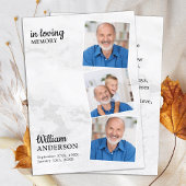 メモリモダンー3写真葬式祈りの言葉カード大理石 コーリングカード