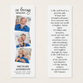 メモリモダンー3写真葬式祈りの言葉ブックマーク (正面&裏面)