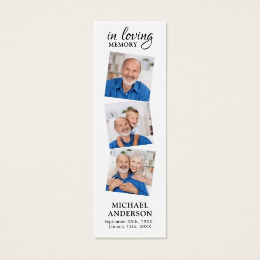 メモリモダンー3写真葬式祈りの言葉ブックマーク (正面)