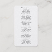 メモリモダンー3写真葬式祈りの言葉ブックマーク 名刺 (裏面)