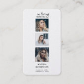 メモリモダンー3写真葬式祈りの言葉ブックマーク 名刺 (正面)
