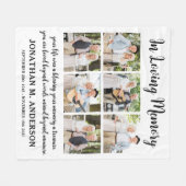 メモリモダンー6パーソナライズされた写真記憶 フリースブランケット (正面(横))