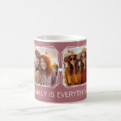 メモリモダン6フォトコラージュテンプレートピンクC107 コーヒーマグカップ (中央)