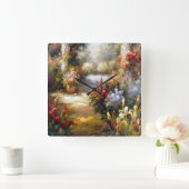 メモリレーンI スクエア壁時計 (ホーム)