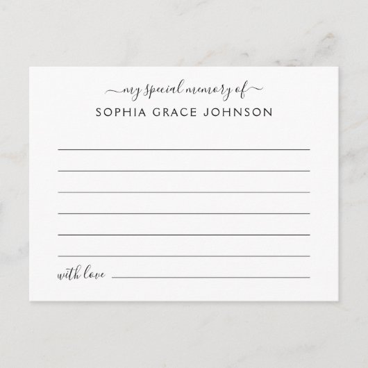 メモリーをシェアする シンプルな葬儀 ポストカード (正面)