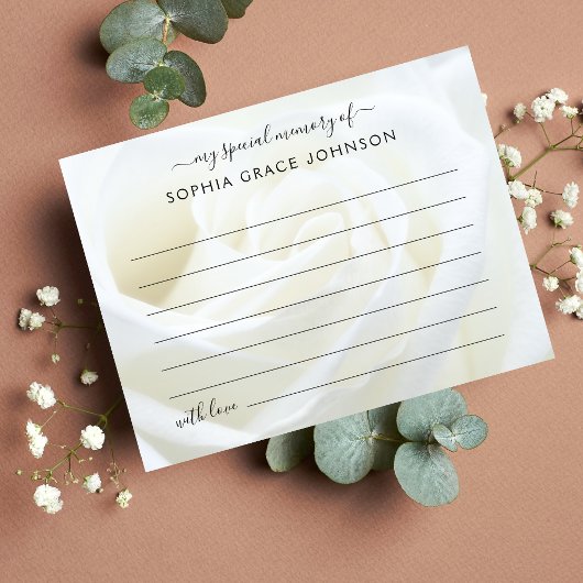 メモリーをシェアする ローズ フローラル葬儀 ポストカード