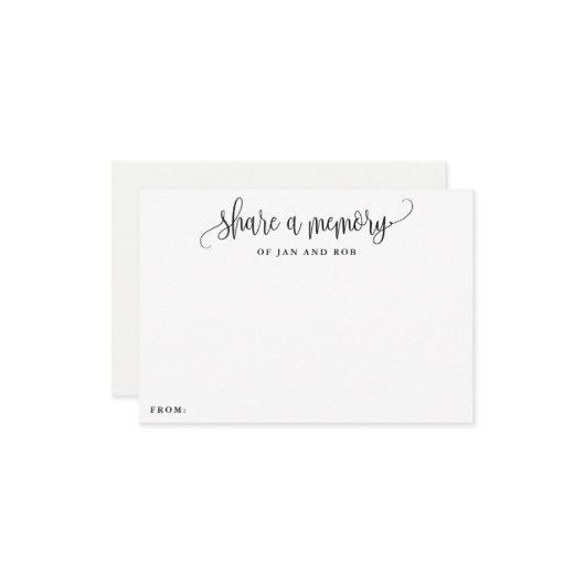 メモリーシェア ミニマリスト カリグラフィー カード (正面/裏面インサイチュ)