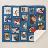 メモリーズクラシックブルー20写パーソナライズされた真 シェルパブランケット (正面(横))