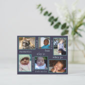 メモリーズネービーブルーアニー大事な行事6フォトコラージュ ポストカード (スタンド正面)
