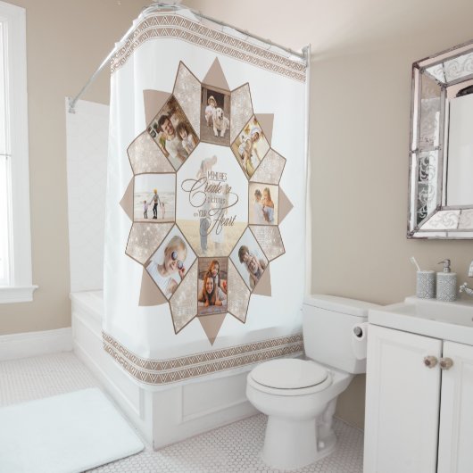 メモリーズ写真コラージュ地球トーンID1016 シャワーカーテン (インサイチュ)