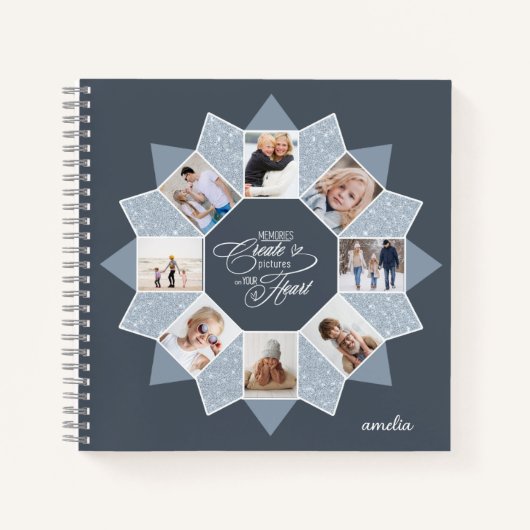 メモリーズ写真コラージュ地球トーンID1016 ノートブック (正面)