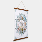 メモリーズ写真コラージュ海ガラスID1016 吊り下げ型タペストリー (傾斜あり)