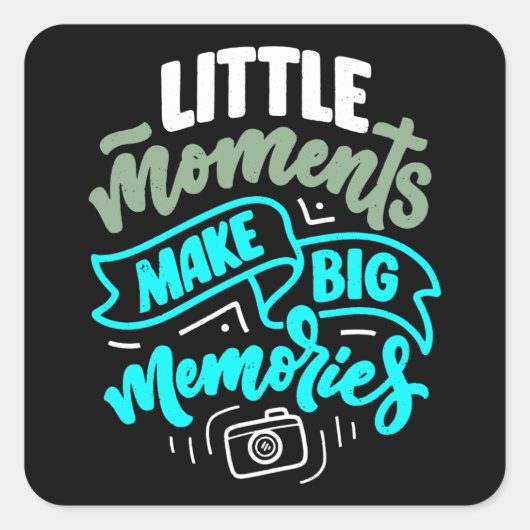 メモリーズ写真休暇トラベルフォトグラファー スクエアシール (正面)