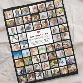 メモリーフォトコラージュ57写真簡単カスタムギフト フリースブランケット