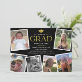 メモリーボードフォトコラージュグラードパーティー 招待状 (スタンド正面)