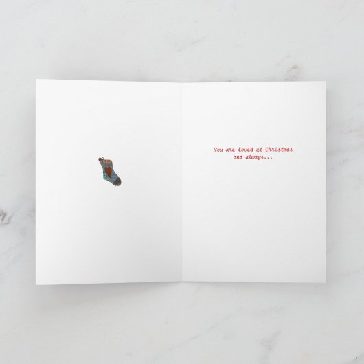 メモリーロスのクリスマスカードを持つ配偶者 シーズンカード (内部)