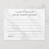 メモリー フォト カード 葬儀 白大理石 (正面)