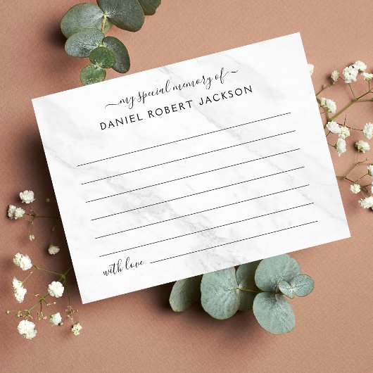 メモリー フォト カード 葬儀 白大理石