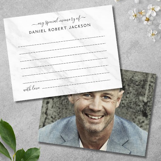 メモリー フォト 墓 石 白大理石を共有する ポストカード