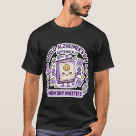 メモリー・マターズ かわいい本のマスコット パープルリボン Tシャツ