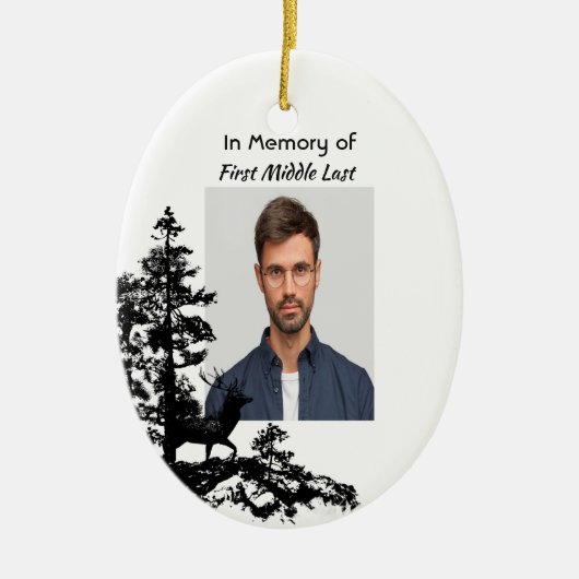 メモリ保持男らし鹿 セラミックオーナメント (正面)