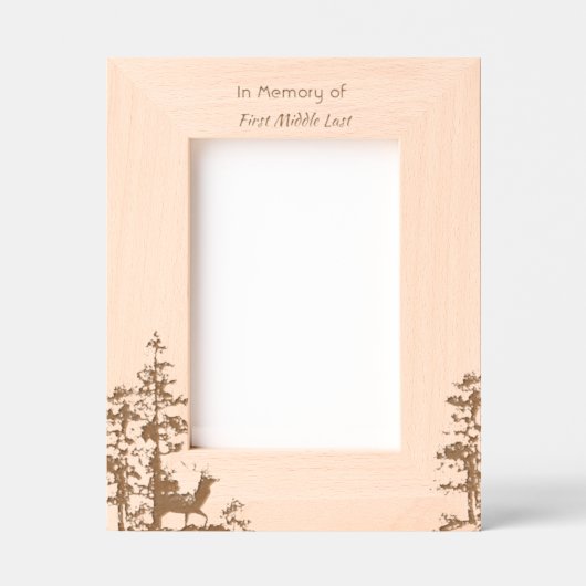 メモリ保持男らし鹿 レーザー彫刻フレーム (正面)