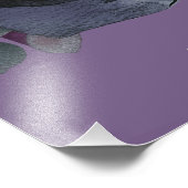 メモリ内の水色の黒いバラモダンゴシック フォトプリント            (角)