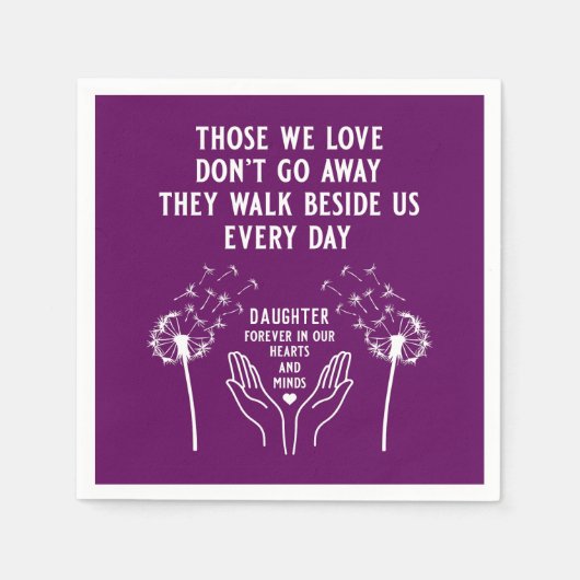 メモリ内の葬儀披露宴 スタンダードカクテルナプキン (正面)