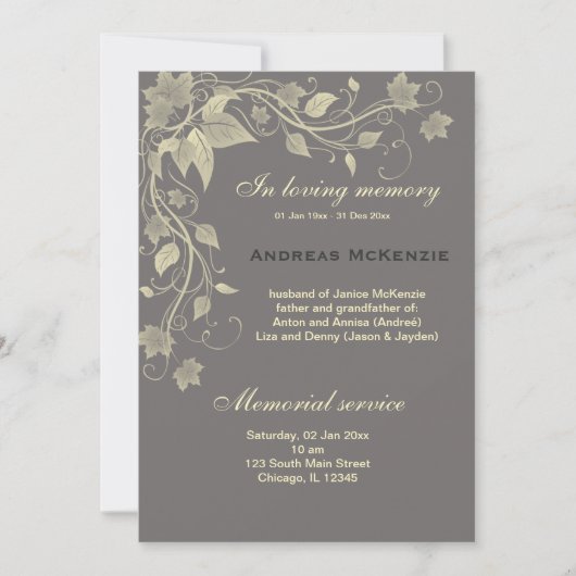 メモリ内 案内状 (正面)