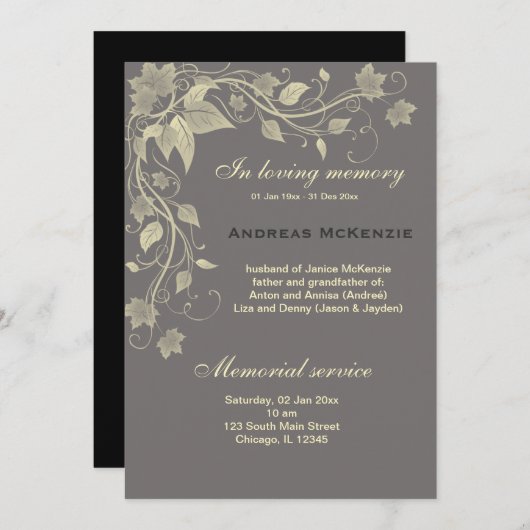 メモリ内 案内状 (正面/裏面)