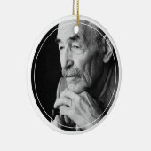 メモリ写真を愛する白のミニマル主義者 セラミックオーナメント (右)