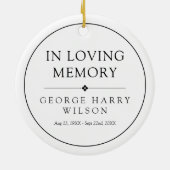 メモリ写真を愛する白のミニマル主義者 セラミックオーナメント (裏面)